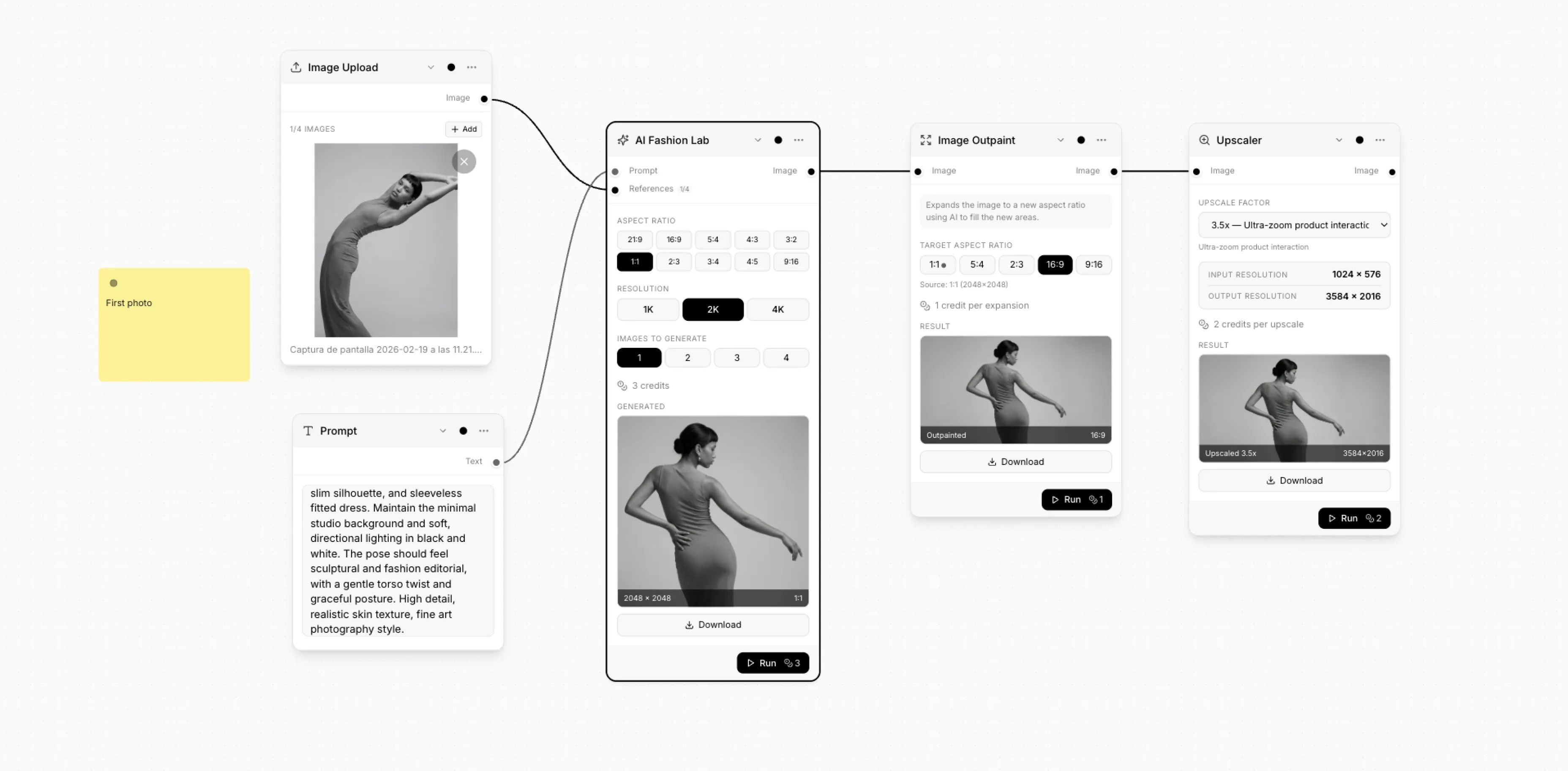 Modelia Workflows comparison image